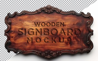 Vintage Wooden Signboard Mockup 52