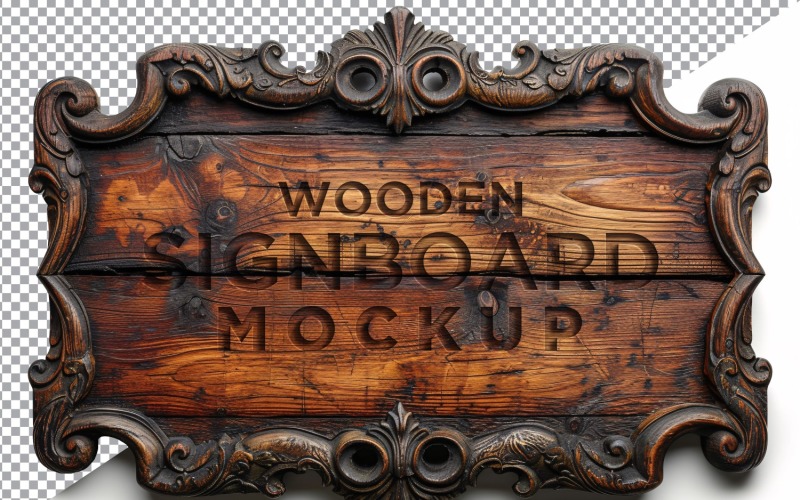 Vintage Wooden Signboard Mockup 53 Product Mockup