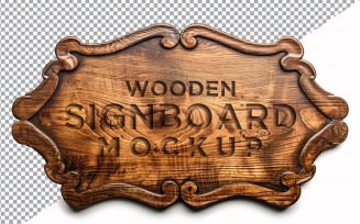Vintage Wooden Signboard Mockup 55