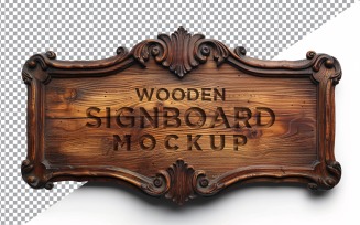 Vintage Wooden Signboard Mockup 56