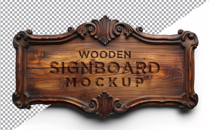 Vintage Wooden Signboard Mockup 56 Product Mockup