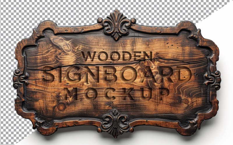 Vintage Wooden Signboard Mockup 57 Product Mockup