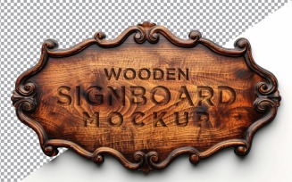 Vintage Wooden Signboard Mockup 58