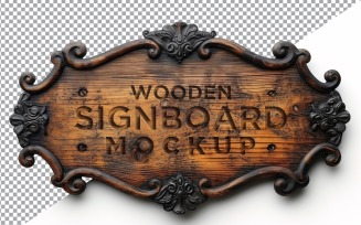 Vintage Wooden Signboard Mockup 59