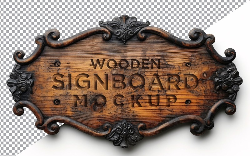 Vintage Wooden Signboard Mockup 59 Product Mockup