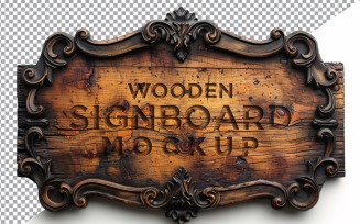 Vintage Wooden Signboard Mockup 60