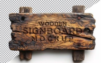 Vintage Wooden Signboard Mockup 61