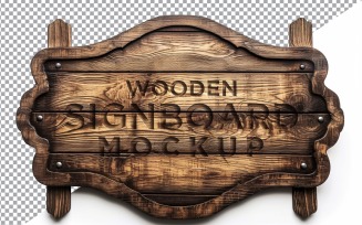 Vintage Wooden Signboard Mockup 63
