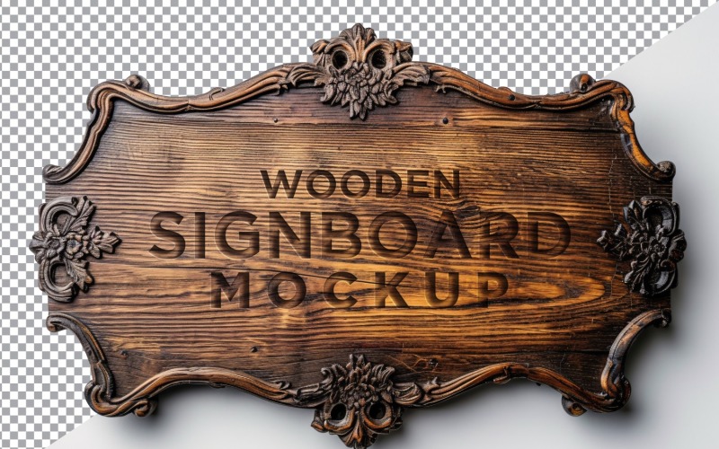 Vintage Wooden Signboard Mockup 65 Product Mockup