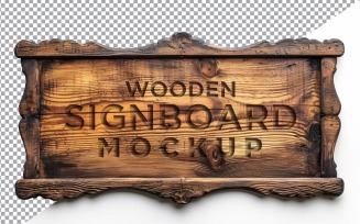 Vintage Wooden Signboard Mockup 66