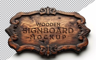 Vintage Wooden Signboard Mockup 67