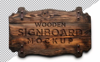 Vintage Wooden Signboard Mockup 70