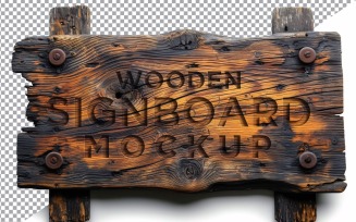Vintage Wooden Signboard Mockup 74