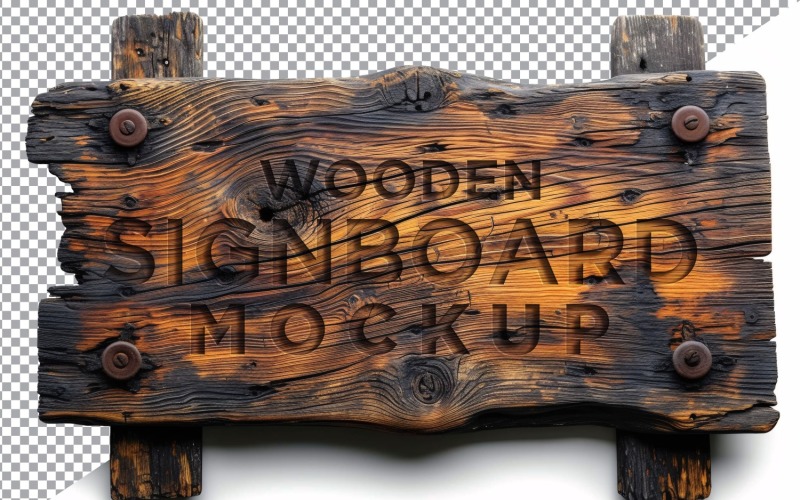 Vintage Wooden Signboard Mockup 74 Product Mockup
