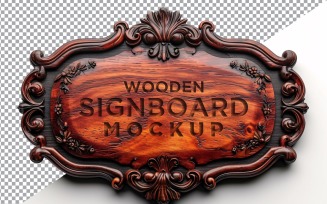 Vintage Wooden Signboard Mockup 75