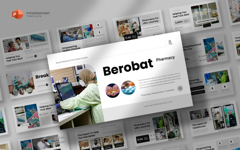 Berobat - Medical & Pharmacy Powerpoint Template PowerPoint Template