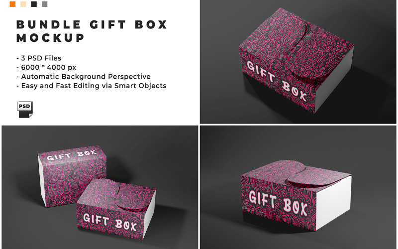 Bundle Gift Box Mockup Template 1 Product Mockup