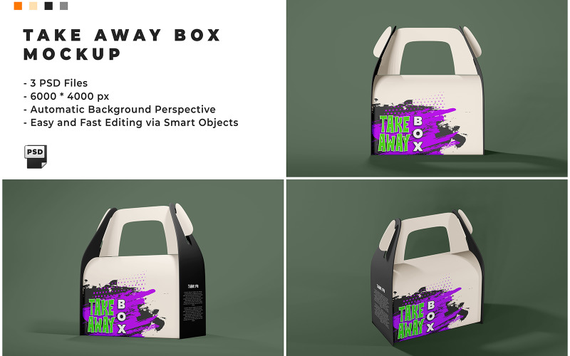 Take Away Box Mockup Template Product Mockup
