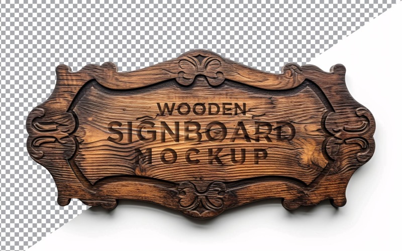 Vintage Wooden Signage Mockup Template 65 Product Mockup