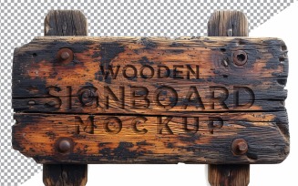 Vintage Wooden Signage Mockup Template 74