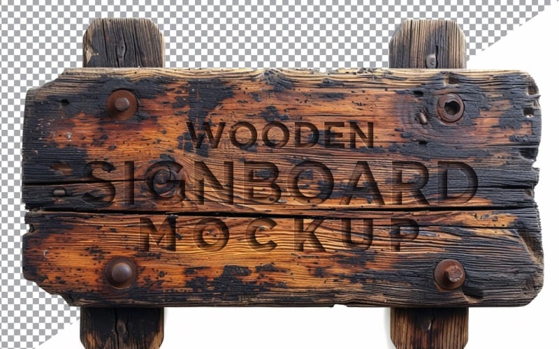 Vintage Wooden Signage Mockup Template 74 Product Mockup