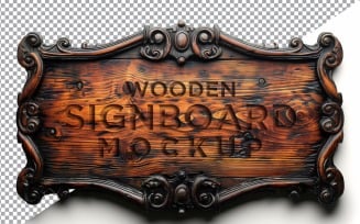 Vintage Wooden Signage Mockup Template 75