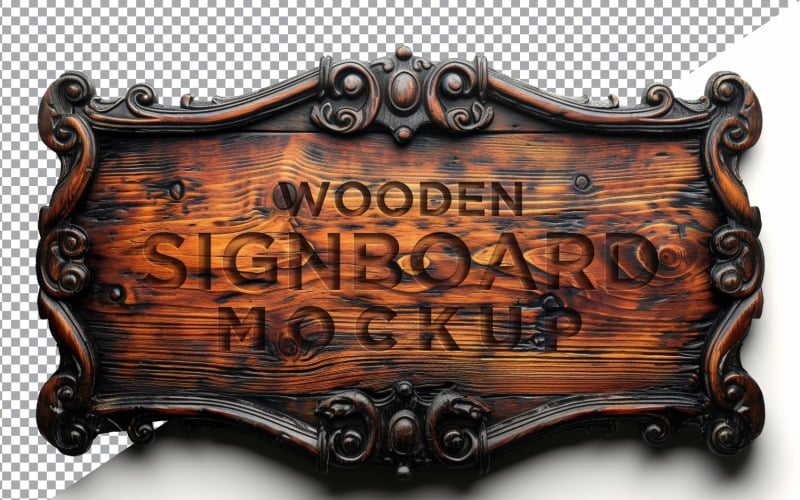 Vintage Wooden Signage Mockup Template 75 Product Mockup