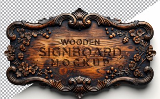 Vintage Wooden Signage Mockup Template 76