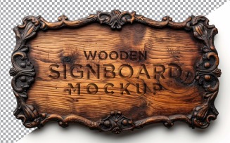 Vintage Wooden Signage Mockup Template 82