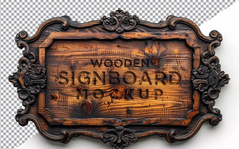 Vintage Wooden Signage Mockup Template 87 Product Mockup