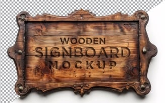 Vintage Wooden Signage Mockup Template 89