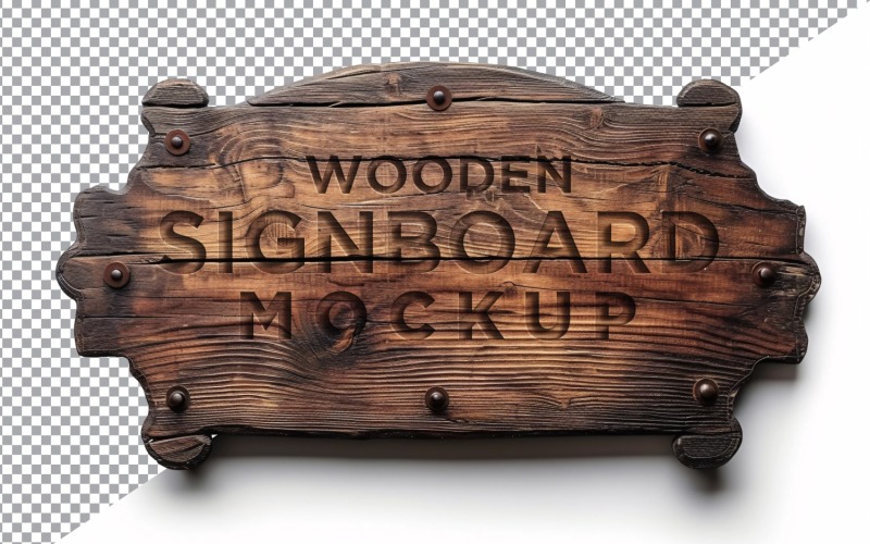 Vintage Wooden Signage Mockup Template 90 Product Mockup