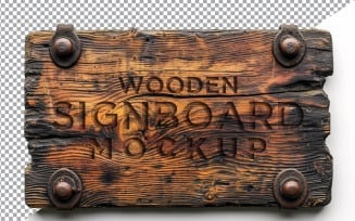 Vintage Wooden Signage Mockup Template 91