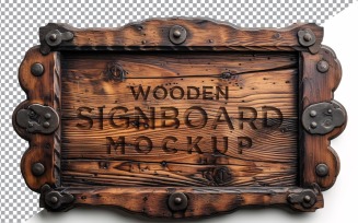 Vintage Wooden Signage Mockup Template 92