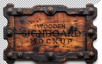 Vintage Wooden Signage Mockup Template 98