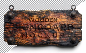 Vintage Wooden Signboard Mockup 100