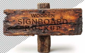 Vintage Wooden Signboard Mockup 62