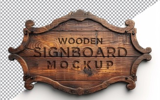 Vintage Wooden Signboard Mockup 64