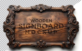 Vintage Wooden Signboard Mockup 68