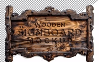 Vintage Wooden Signboard Mockup 69