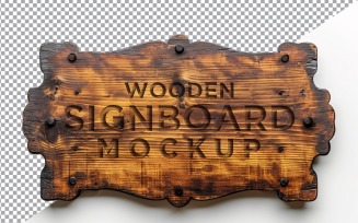 Vintage Wooden Signboard Mockup 72