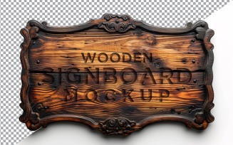 Vintage Wooden Signboard Mockup 76
