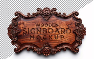 Vintage Wooden Signboard Mockup 78