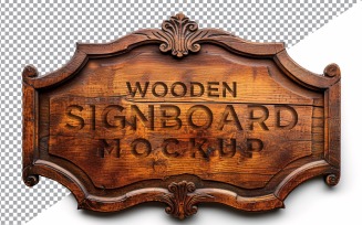 Vintage Wooden Signboard Mockup 79