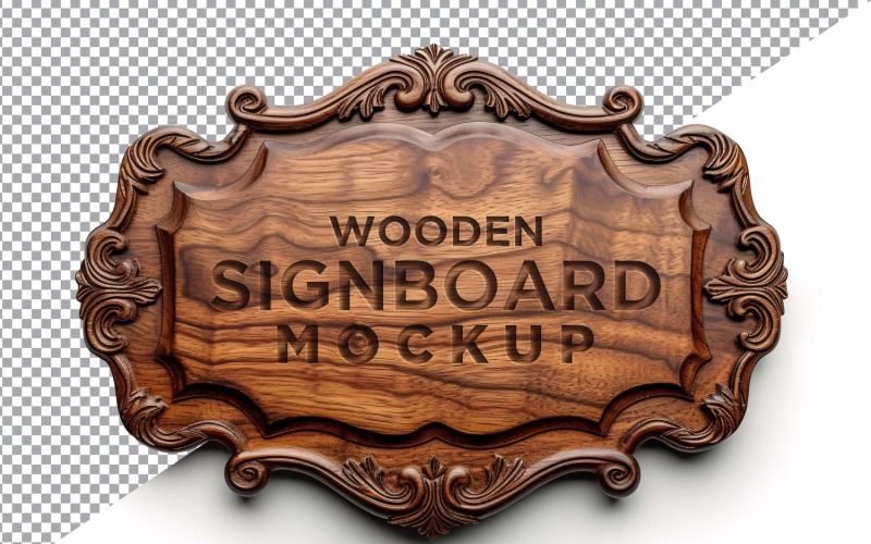 Vintage Wooden Signboard Mockup 80 Product Mockup