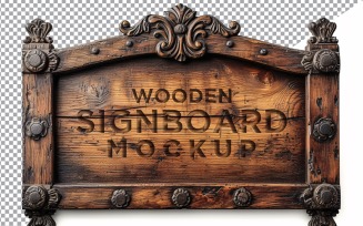 Vintage Wooden Signboard Mockup 81