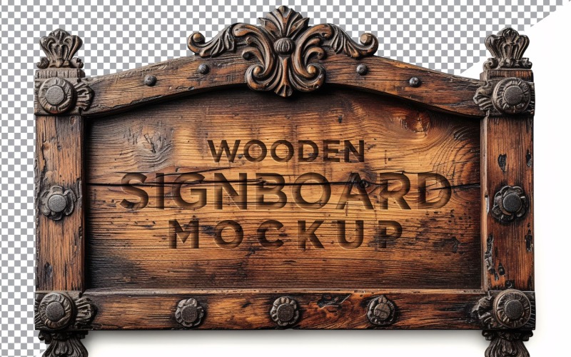 Vintage Wooden Signboard Mockup 81 Product Mockup