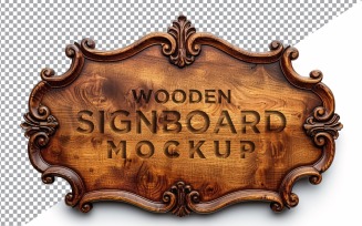 Vintage Wooden Signboard Mockup 83