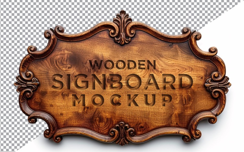Vintage Wooden Signboard Mockup 83 Product Mockup
