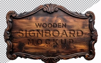 Vintage Wooden Signboard Mockup 84